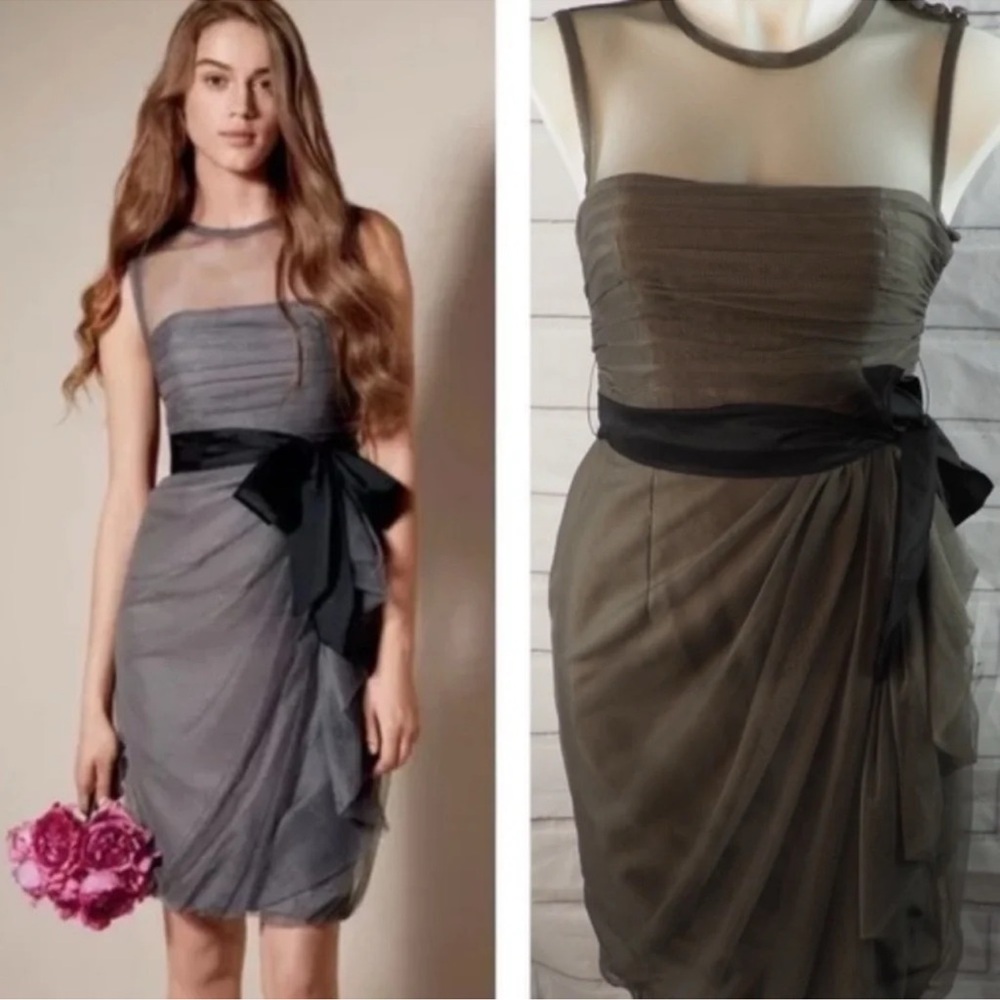 White by Vera Wang Dresses Grey Tulle Sleeveless Dress size 0